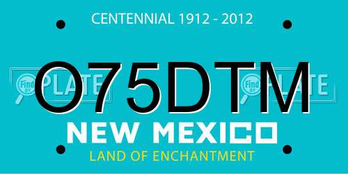 O75DTM New Mexico License Plate