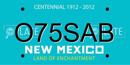 O75SAB New Mexico License Plate