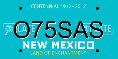 O75SAS New Mexico License Plate