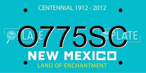 O775SC New Mexico License Plate