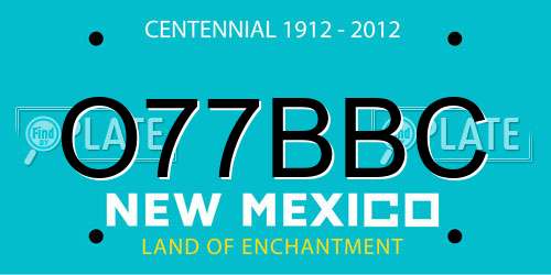 O77BBC New Mexico License Plate