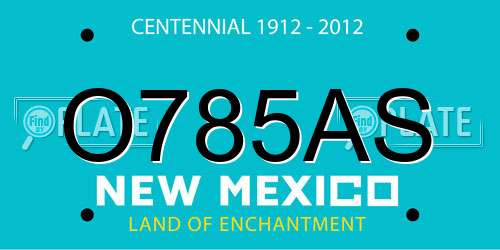 O785AS New Mexico License Plate