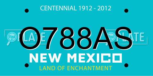O788AS New Mexico License Plate