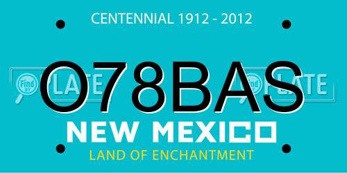 O78BAS New Mexico License Plate