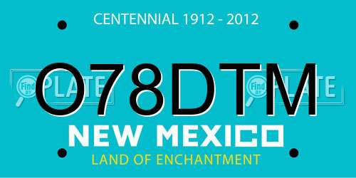 O78DTM New Mexico License Plate