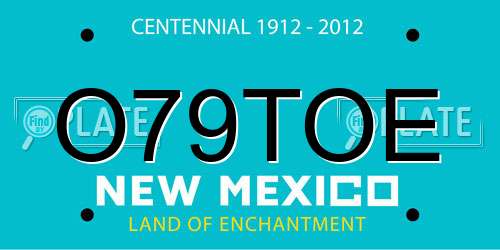 O79TOE New Mexico License Plate