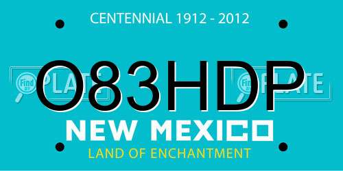 O83HDP New Mexico License Plate