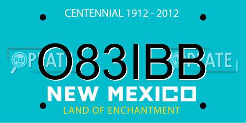 O83IBB New Mexico License Plate