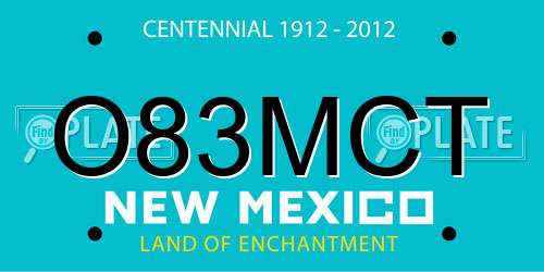 O83MCT New Mexico License Plate