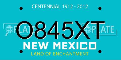 O845XT New Mexico License Plate