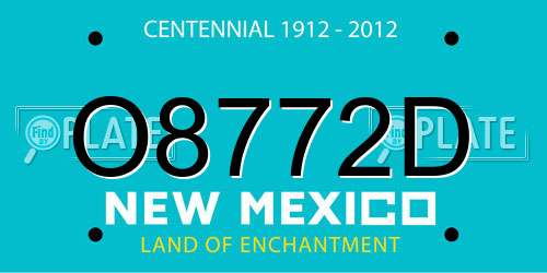 O8772D New Mexico License Plate