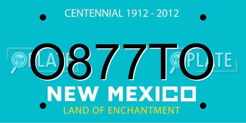 O877TO New Mexico License Plate