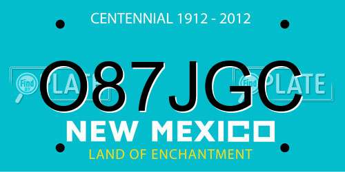 O87JGC New Mexico License Plate