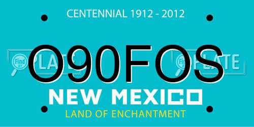 O90FOS New Mexico License Plate