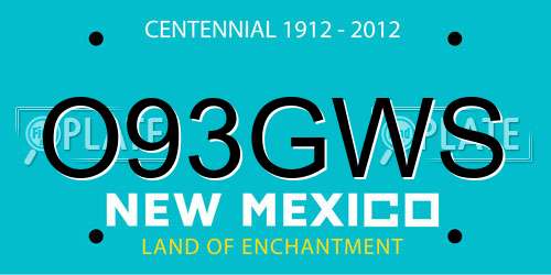 O93GWS New Mexico License Plate