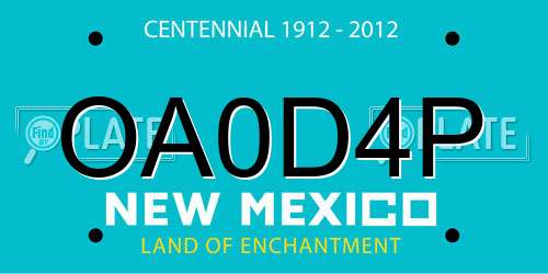 OA0D4P New Mexico License Plate