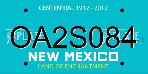 OA2S084 New Mexico License Plate