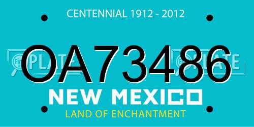 OA73486 New Mexico License Plate