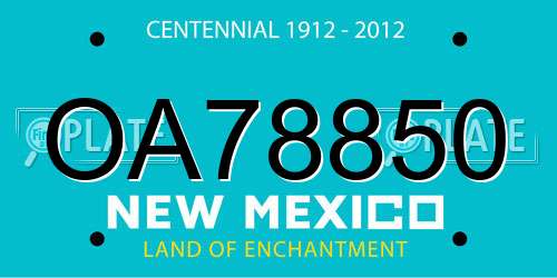 OA78850 New Mexico License Plate
