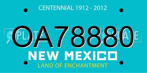 OA78880 New Mexico License Plate