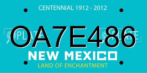 OA7E486 New Mexico License Plate
