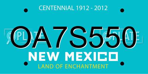 OA7S550 New Mexico License Plate