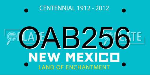 OAB256 New Mexico License Plate