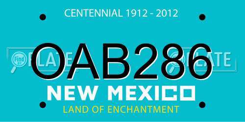 OAB286 New Mexico License Plate