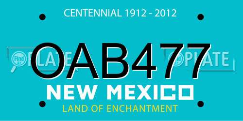 OAB477 New Mexico License Plate