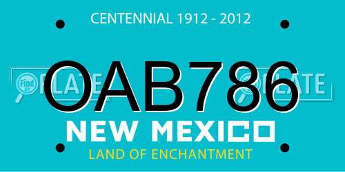 OAB786 New Mexico License Plate