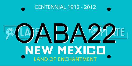 OABA22 New Mexico License Plate