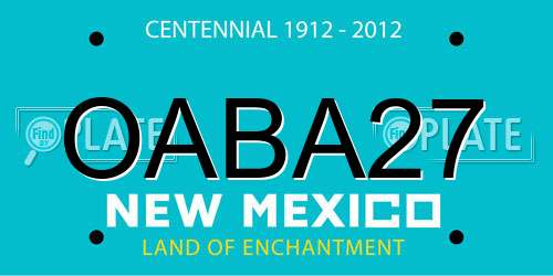 OABA27 New Mexico License Plate