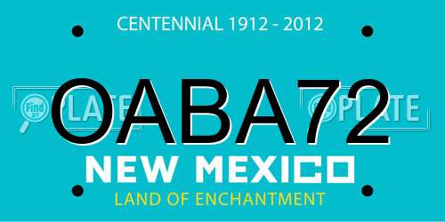 OABA72 New Mexico License Plate