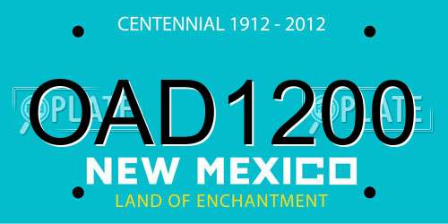 OAD1200 New Mexico License Plate