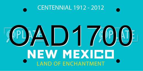 OAD1700 New Mexico License Plate