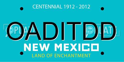 OADITDD New Mexico License Plate