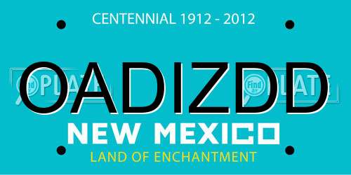 OADIZDD New Mexico License Plate