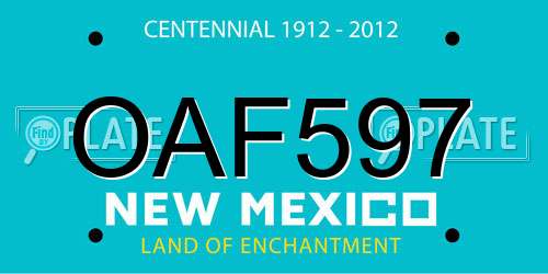 OAF597 New Mexico License Plate