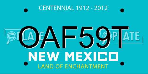 OAF59T New Mexico License Plate