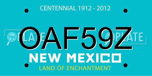 OAF59Z New Mexico License Plate