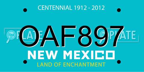 OAF897 New Mexico License Plate