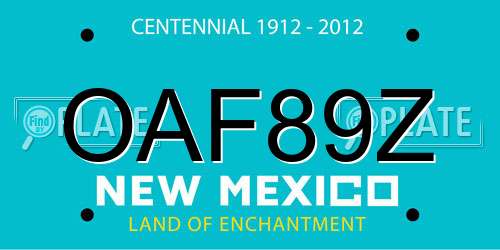 OAF89Z New Mexico License Plate