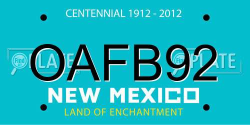 OAFB92 New Mexico License Plate