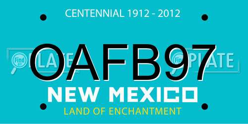 OAFB97 New Mexico License Plate