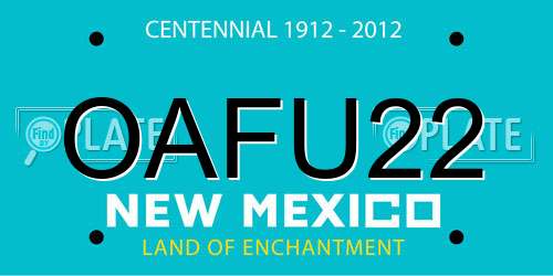 OAFU22 New Mexico License Plate