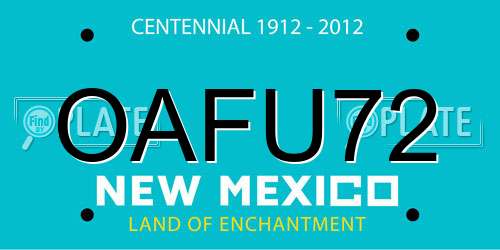 OAFU72 New Mexico License Plate