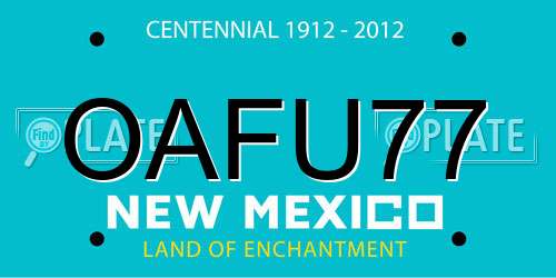 OAFU77 New Mexico License Plate