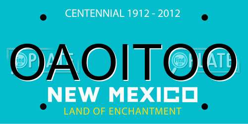 OAOITOO New Mexico License Plate