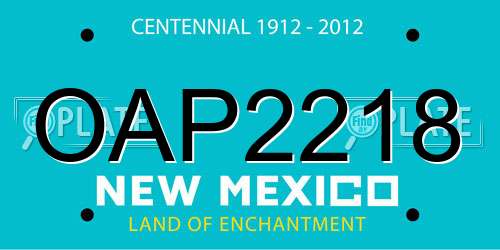OAP2218 New Mexico License Plate