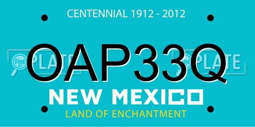 OAP33Q New Mexico License Plate